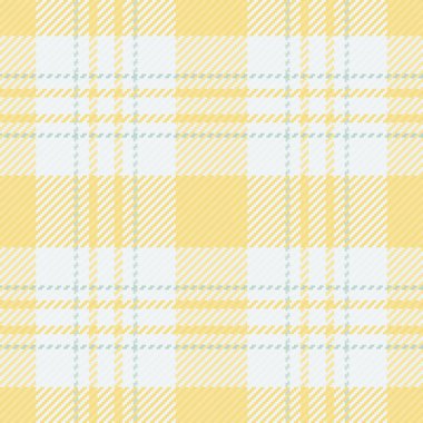 Ön tekstil kumaş, panjabi arkaplan dikişsiz ekose. Beyaz ve sarı renk paletinde Latin desen vektör dokusu kontrolü.