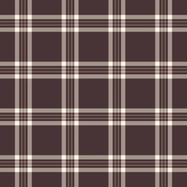 Klasik ekose desen. Kahverengi ve krema. Geçmişler, tekstil ve geleneksel bir dokunuşa ihtiyaç duyan tasarımlar için harika. Çok yönlü zamansız estetik.
