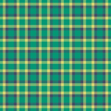 Klasik yeşil, sarı ve mor tonlarda kusursuz ekose desenli. Arka plan, tekstil, moda ya da şenlikli tasarımlar için kullanılıyor..