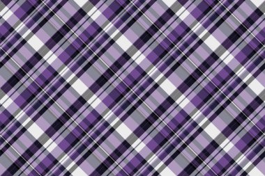 Çizik desenli doku vektörü, warp dikişsiz tartan ekose. Pastel ve menekşe renk paletinde kraliyet tekstil kontrol kumaş arka planı.