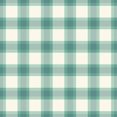 Saten dikişsiz doku arka plan, katlanmış kumaş kontrol tartan. Eski dantel ve nane rengi palette Aralık desenli ekose tekstil vektörü.