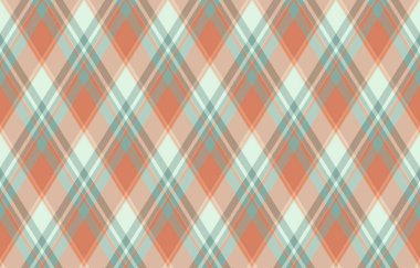 Sessiz mercan, bej ve nane yeşili renkte zarif çapraz ekoseli desen. Tekstil tasarımı, moda veya web sitesi geçmişi için mükemmel.