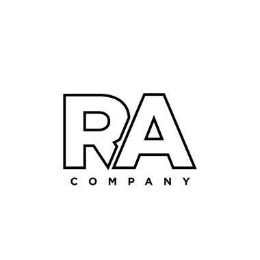 Moda harfi R ve A, RA logo tasarım şablonu. Şirket kimliği için asgari monogram tabanlı logotype.
