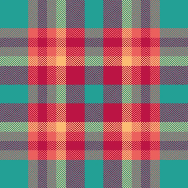 Tekstil ekoseli kumaş ve kumaş dokusunu kontrol et. Kırmızı ve gök mavisi renk paletinde satır vektör tartan desen arkaplanı.
