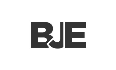 BJE logo tasarım şablonu güçlü ve modern kalın metinlerle. Basit ve minimal tipografi içeren ilk tabanlı vektör logosu. Modayı takip eden şirket kimliği markalar için ideal..