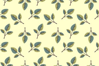 Tatlı pastel yaprak deseni. Basit, zarif tasarım tekstil baskıları, kırtasiye malzemeleri, web sitesi geçmişi ve daha fazlası için mükemmel. Doğa, dinginlik ve bahar tazeliğini çağrıştırıyor..
