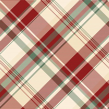 Yatakta tartan deseni, kusursuz kumaş kontrolü. Işık ve kestane rengi palette serbest tekstil dokusu vektörü.