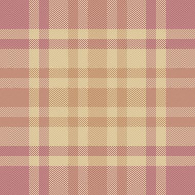 Idyllic dikişsiz tartan tekstil, ekose arka plan dokusu. Kalıba uyan kumaş ışık ve turuncu renk paletinde vektörü kontrol et.