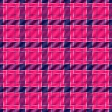 Tarafsız kumaş ekoseli vektör, elmas desenli doku kontrolü. Pembe ve parlak renk paletinde 60 'ların tartan tekstil pürüzsüz arka planı.