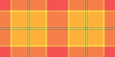 Ekoseli kumaş, paçavra arkaplan kumaşı. Tam şablon vektör dokusu kehribar ve kırmızı renk paletinde pürüzsüz.