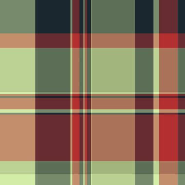 Asgari düzeyde tartan arkaplan kontrolü, yakışıklı vektör tekstil modeli. 1950 'lerin ekosesiz kumaşı pastel ve kırmızı renk paleti..