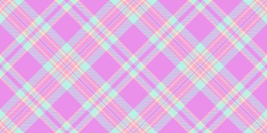 Tekstil dokusunu, yüksek ölçekli model vektör geçmişini kontrol ederiz. Piknik battaniyesi ekose kumaş, parlak ve mor renk paleti..