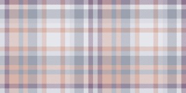 Yorgan örtüsü arka plan deseni, tartan tekstil vektörü. Lüks ekoseli kumaş, beyaz ve pastel renklerde kusursuz bir kontrol..