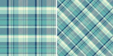 Sakinleştirici mavi ve yeşil renklerde klasik ekose desenler. Geleneksel doku, arka plan, tekstil veya dijital tasarım projeleri için mükemmel.