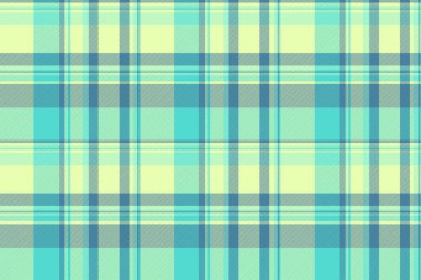 Harika tekstil kumaş kumaşı, nazik kumaş kontrolü. Mendil vektör ekoseli kireç ve deniz mavisi renk paletinde arkaplan.