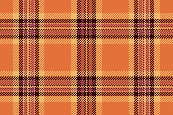 Mutlu noeller kumaş tartan kontrolü, otelin kusursuz vektör dokusu. Sanatsal tekstil arka plan deseni ekoseli turuncu ve koyu renk paleti.