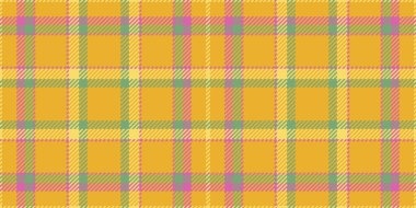Grafik tekstil desenli vektör, örtülü arka plan desenli ekose. Mevsimlik kumaş kontrolü kehribar ve yeşil renk paletinde kusursuz tartan.