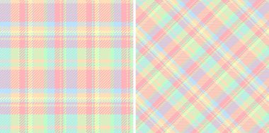 Tartan arka plan kontrollü desen desenli kumaş dokusu ekoseli kumaş. Modaya uygun renklerde ayarlanmış. Şık bir kutlama için Paskalya modası fikirleri.