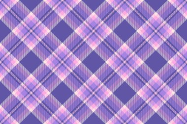 Tekstil dokusunu kes, tartan arka plan vektörünü karıştır. Döküntü desenli kumaş çivit ve mor renk paletinde dikişsiz..