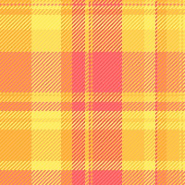 1950 'ler tekstil desenini tartan vektörünü kontrol eder. Kehribar ve kırmızı renk paletinde pürüzsüz iyi kumaş arkaplanı.