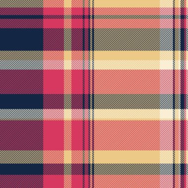 Şu anki kumaş pürüzsüz, geniş tekstil vektör tartan. Kırmızı ve kehribar renk paletinde ekose desenli arkaplanı kes.