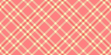 Parça ekoseli kontrol vektörü, kusursuz doku kumaşı. Kırmızı ve açık renk paletinde Kasım tartan arkaplan deseni.