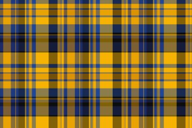 Dikensiz tekstil kontrolü, tartan kumaş stili. Kehribar ve parlak renk paletinde düzenli vektör arkaplan ekoseli desen.