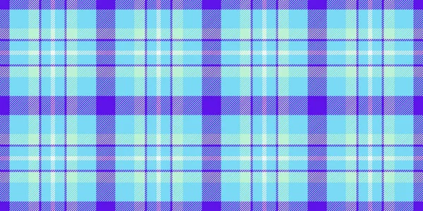 Dikensiz tartan kontrolü, bulanık kumaş vektör arka planı. Eps desenli ekose kumaş Cyan ve parlak renk paleti.