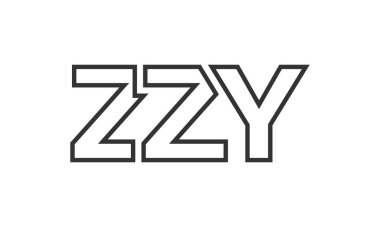 ZZY logo tasarım şablonu güçlü ve modern kalın metinlerle. Basit ve minimal tipografi içeren ilk tabanlı vektör logosu. Modayı takip eden şirket kimliği markalar için ideal..
