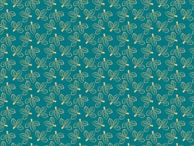 Zarif deniz mavisi ve altın yapraklı desen. Tekstil tasarımı, duvar kağıdı, markalaşma ya da web sitesi geçmişi için mükemmel. Bu sofistike, tekrarlayan motif doğayı güzelliği ve huzuru çağrıştırıyor..