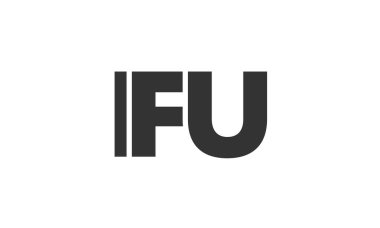 IFU logo tasarım şablonu güçlü ve modern kalın metinlerle. Basit ve minimal tipografi içeren ilk tabanlı vektör logosu. Modayı takip eden şirket kimliği markalar için ideal..