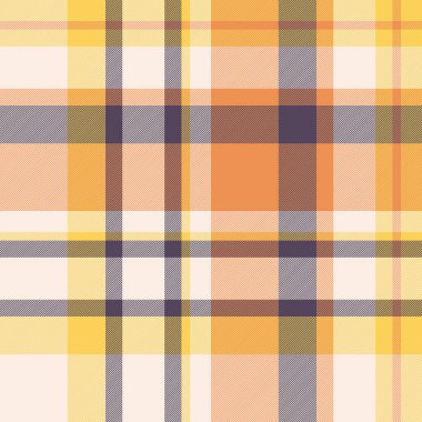 Erkek dokusu kontrolü, Amerikan kumaş kumaşı tartan. Kusursuz tekstil vektörü keten ve turuncu renk paletinde ekosesiz ekose.