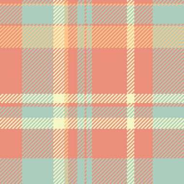 Ekose vektör dokusu yerleştiriliyor, iyi tartan kumaş deseni. Açık ve kırmızı renk paletinde arkaplan tekstil denetimi.