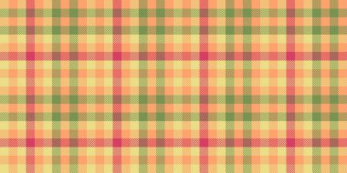 Cinsel kumaş kontrol vektörü, küçük arkaplan kalıpları pürüzsüz. Amerikan ekose desenli turuncu ve sarı renk paleti..