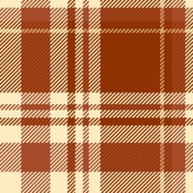 İnsan kumaşı vektör kontrolü, ince ekose kumaş dikişsiz. Turuncu ve açık renk paletinde plank tartan desen arkaplan deseni.