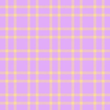 Asillik kumaşı pürüzsüz arka plan, örtülü vektör dokusu. Genç tekstil tartan ekose mor ve kehribar renk paleti ile kontrol.