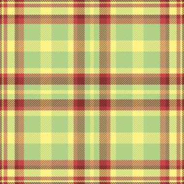 Yağlı bez kumaş, dikişsiz kumaş, ormandaki vektör kontrolü. Yeşil ve sarı renk paletinde Valentine desenli ekose desen.