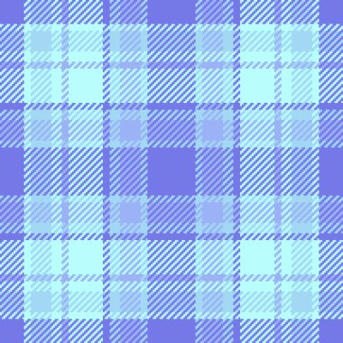 Evde tartan dokuma kontrolü, motif ekose arka plan tekstili. Mavi ve açık renk paletinde dikişsiz vektör dokusu seç.