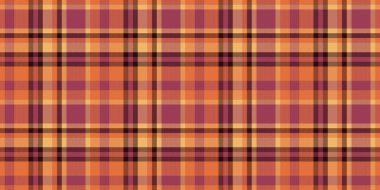 İrlanda kumaş kumaşı tartan, oda dokusunu kontrol et. Dinlenme şablonu turuncu ve kırmızı renklerde ekoseli ekoseli..