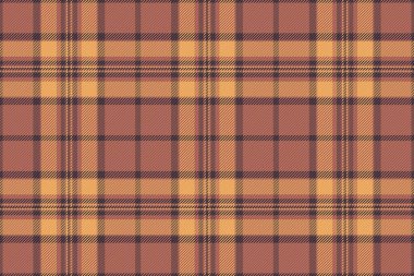 Tekstil arka plan tartını kapat, kız dokusu kontrol kumaşı. Kırmızı ve turuncu renk paletinde piksel ekose desenli kusursuz vektör.