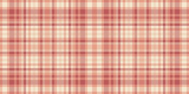 Geometrik dikişsiz arka plan vektörü, küçük ekose tartan kontrolü. Açık renk ve turuncu renk paletinde nazik desenli tekstil kumaş dokusu.