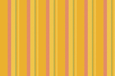 T-shirt vektör dikey dokusu, el yapımı tekstil kumaşı. Kehribar ve sarı renk paletinde kusursuz çizgiler.