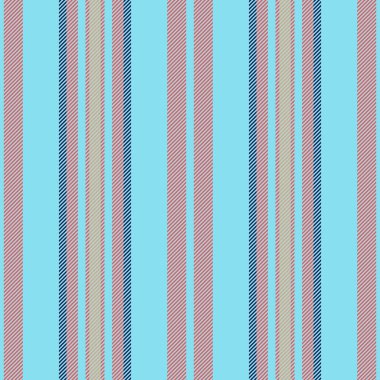 Tamask vektör dikişsiz kumaş, poster dokuma çizgileri. Cyan ve kırmızı renk paletinde Ved dikey çizgili arkaplan deseni.