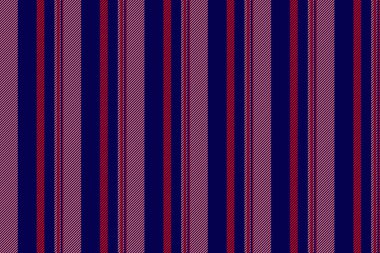 Tekstil kumaşı, zengin arka plan vektör dokusu. Dikey çizgileri kırmızı ve çivit renkleriyle renklendiriyor.