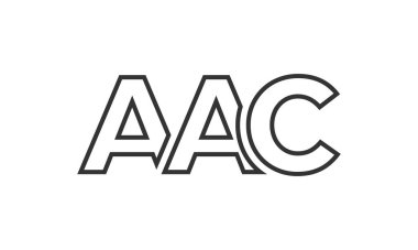 Güçlü ve modern kalın metinli AAC logo tasarım şablonu. Basit ve minimal tipografi içeren ilk tabanlı vektör logosu. Modayı takip eden şirket kimliği markalar için ideal..