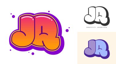 Festival ya da parti için JQ logo tasarımı. J ve Q harfleri graffiti tarzında. Yazı tipi tipografisinin yaratıcı modern harfleri. Modayı takip eden logotlar ya da kimlikler. Vektör illüstrasyonu.