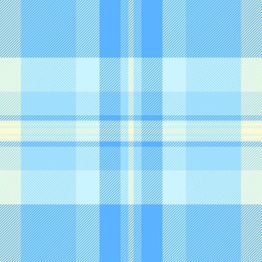 Kusursuz pastel tartan deseni. Açık mavi ve yumuşak sarılarda klasik ekose desenli. Tekstil, moda, arka plan ve mevsimlik tasarımlar için çok yönlü.