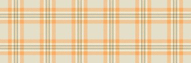 Pastel tekstil vektör dokusu, ünlü tartan kontrolü. Baba kumaş ekose desenli ışık ve turuncu renk paletinde.