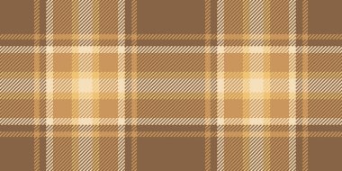 Detaylı dikişsiz ekose kumaş, ton dokusu vektör kontrolü. Turuncu ve açık renk paletinde pop desenli tartan tekstil arkaplanı.