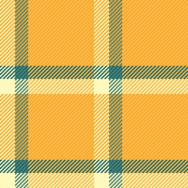 Hippi arka plan modelini kontrol et, havlu dokusu vektör tartan. Kehribar ve açık renk paletinde kusursuz tekstil kumaş ekosesi.